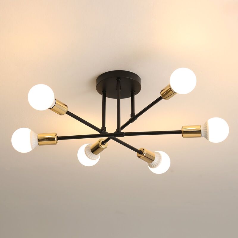 Goeco - Sputnik Kronleuchter Modern 6 Flammig Pendelleuchte E27 Lampenfassung, geeignet für Wohnzimmer, Esszimmer, Arbeitszimmer, Bar und