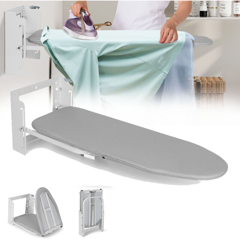 Stabile Bügelbrett Ironing Board, Faltbar Bügeltisch mit Verstellbarer Höhe, Bügeltisch Wandmontage, Bügelbezug Platzsparende Bügelbretter, für