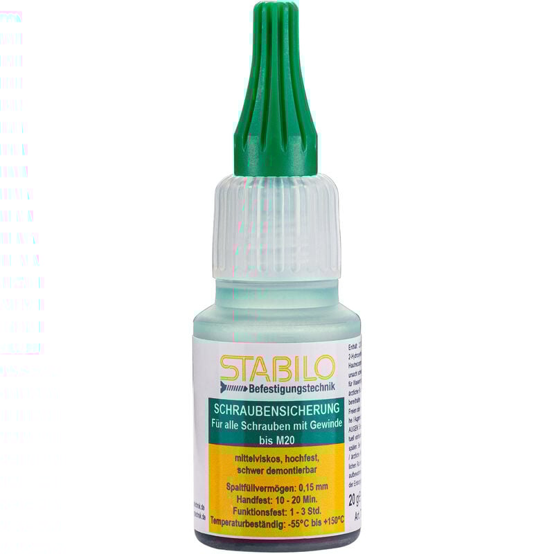 Stabilo Befestigungstechnik - Stabilo Schraubensicherung Hochfest 20g für alle Schrauben bis M20 Gewinde