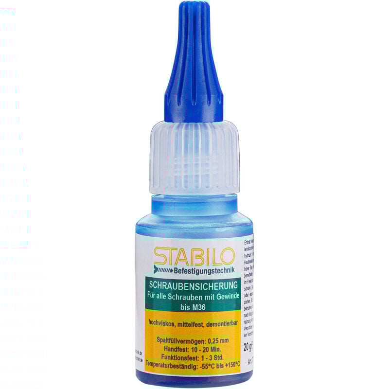 Stabilo Befestigungstechnik - Stabilo Schraubensicherung Mittelfest 20g für alle Schrauben bis M36 Gewinde
