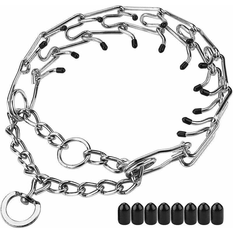 Stachelhalsband für Hunde, verstellbares, abnehmbares Würgehalsband für Hunde, verstellbares Trainingshalsband aus Metall für große Hunde (3,5 mm, 57