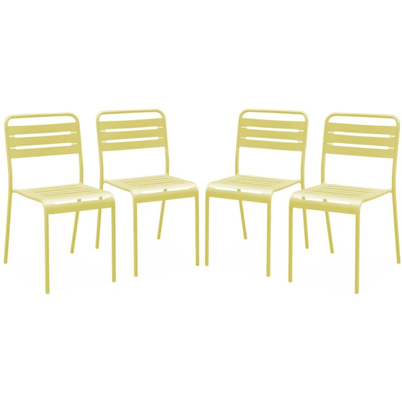 sweeek - 4er-Set Gartenstühle aus Stahl
