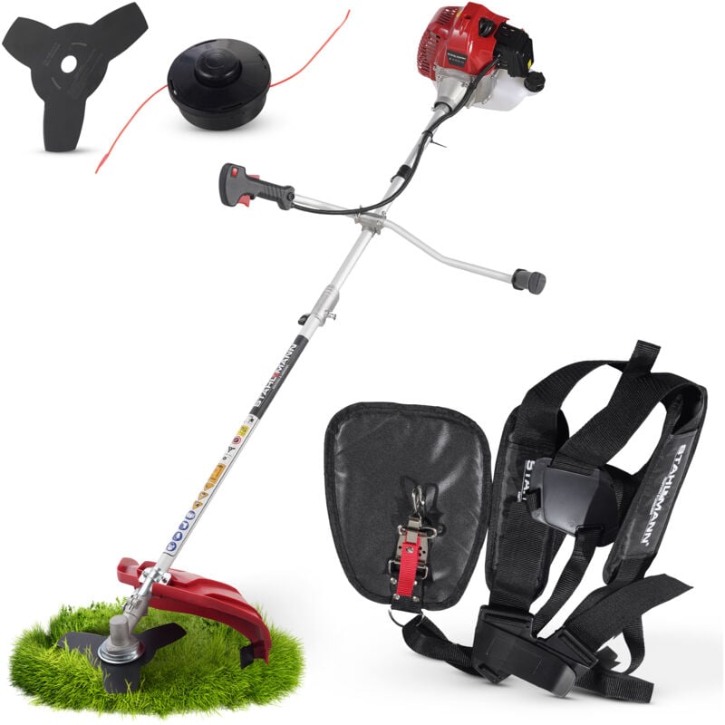 Freischneider Benzin MS520 – Motorsense Benzin mit kraftvollem 2PS Motor, 42cm Schnittbreite, 1,3 Liter 2-Takt – Rasenkantenschneider und