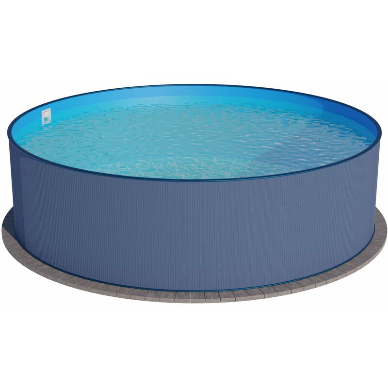 Summer Fun Stahlwandbecken Malediven Basic rund anthrazit ø 4,50m x 1,20m Folie 0,4mm Einzelbecken Pool Rundpool / 450 x 120 cm Stahlwandpool