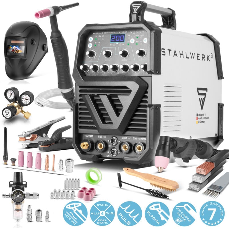 Schweißgerät ac/dc wig 200 Puls mit Plasma Vollausstattung - Stahlwerk