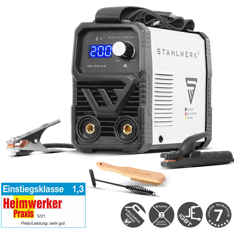 STAHLWERK ARC 200 MD Inverter Elektrodenschweißgerät 200 A MMA E Hand Lift TIG