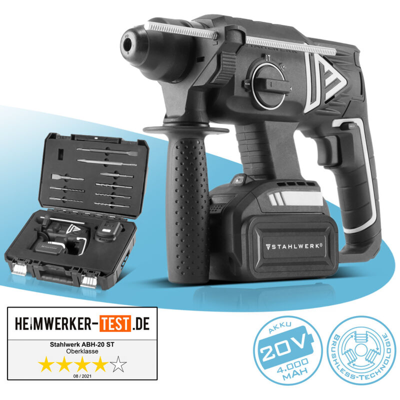 Akku Bohrhammer ABH-20ST Brushless 20V/4Ah 0 - 1350 min-1 SDS-plus - Stahlwerk