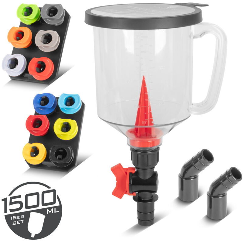 STAHLWERK Kfz-Öltrichter-Set 1,5 L 18 Teile mit Kfz-Adaptern