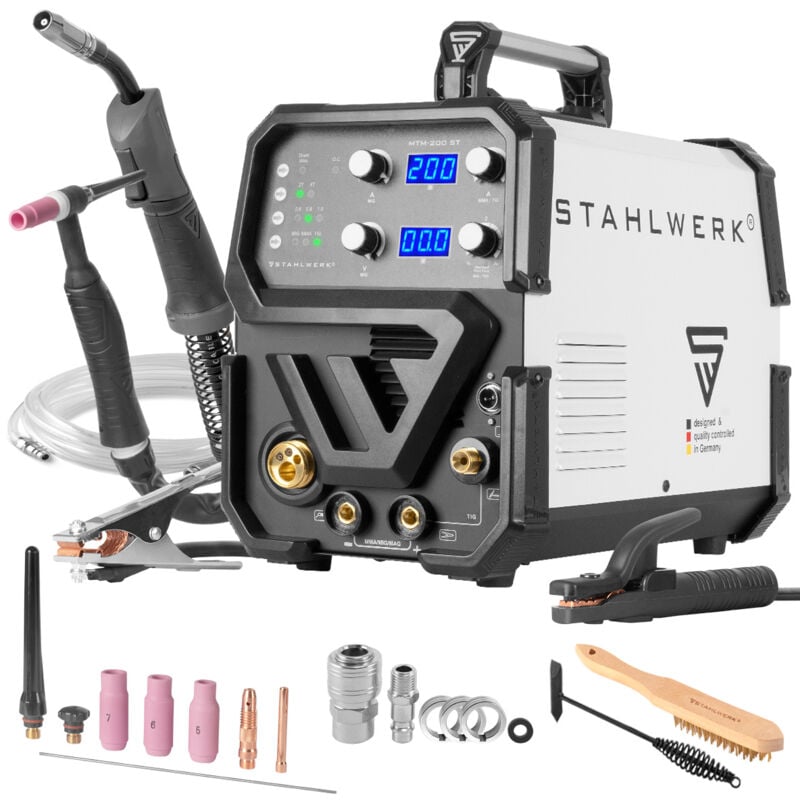 Kombi-Schweißgerät MTM-200 st 3-in-1 mit 200 a synergischer Drahtvorschub - Stahlwerk
