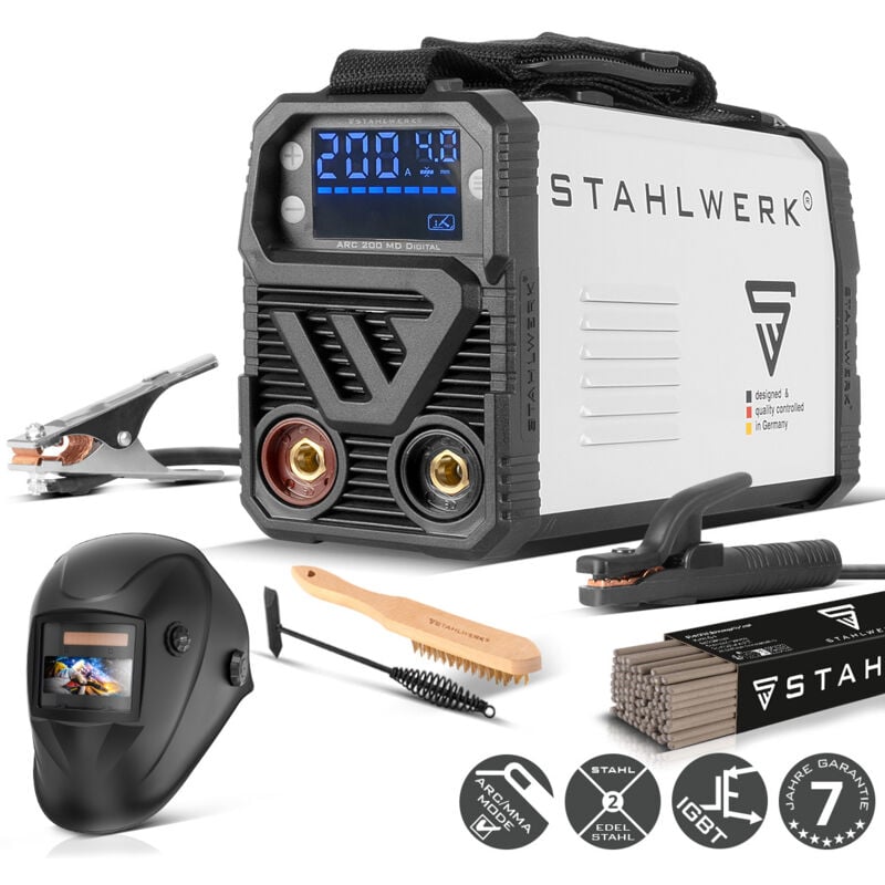 Stahlwerk - Schweißgerät arc 200 md Digital Vollausstattung - Inverter 200 Ampere