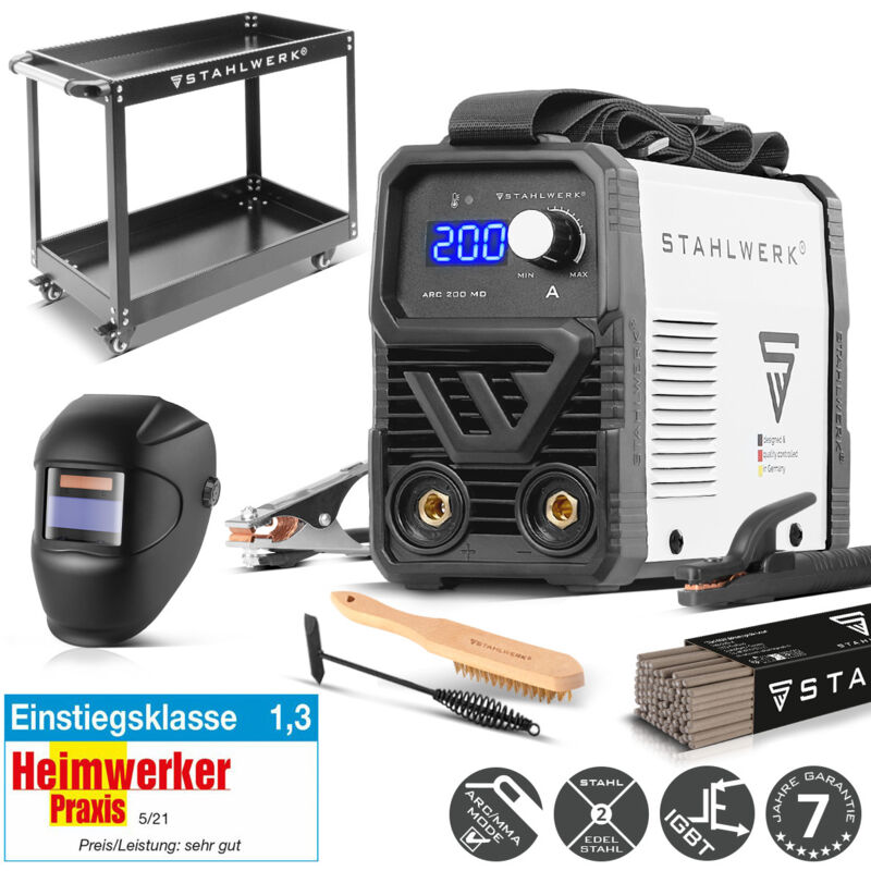 STAHLWERK Schweißgerät ARC 200MD 200A Vollausstattung Gerätewagen