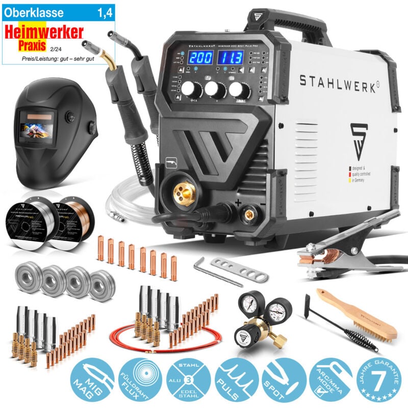 Schweißgerät mig mag 200 Spot Puls Pro Vollausstattung Kombigerät - Stahlwerk