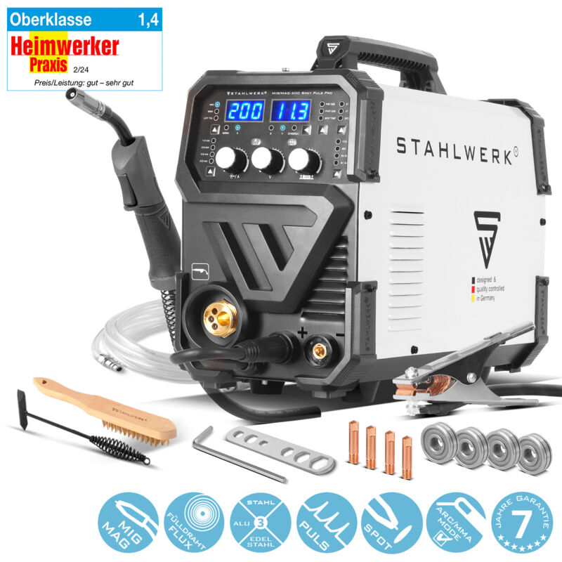 Schweißgerät mig mag 200 Spot Puls Pro Kombigerät mit Spotfunktion - Stahlwerk