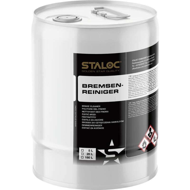 Staloc Bremsenreiniger Spray - Spezialreiniger zur Reinigung und Entfettung, Reinigungsmittel für Bremsen, 20l