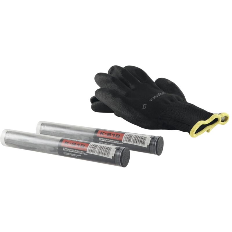 Vasalat - Staloc 2K Epoxidharz Knete K-818 - 2 Komponenten Knete ideal zur schnellen Reparatur von Rissen und Löchern, 115g dunkelgrau - 2 Stück