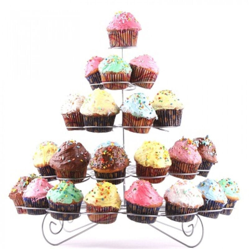 Trade Shop Traesio - Trade Shop - Ständer für Süßigkeiten, Cupcakes, Süßigkeiten, 30 Plätze, aus Metall -