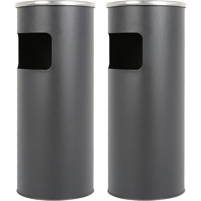 Standaschenbecher,Aschenbecher für draußen,Standascher,Mülleimer,Schwarz