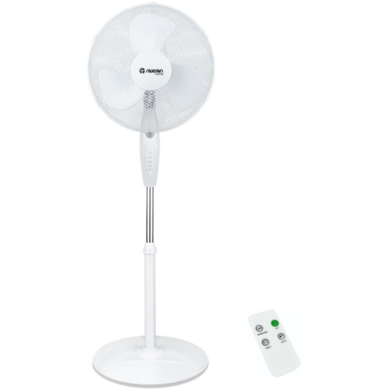 Thinia Home - Standventilator mit Fernbedienung 16' 40cm 40W 3 Geschwindigkeiten Neos Comfort Weiß