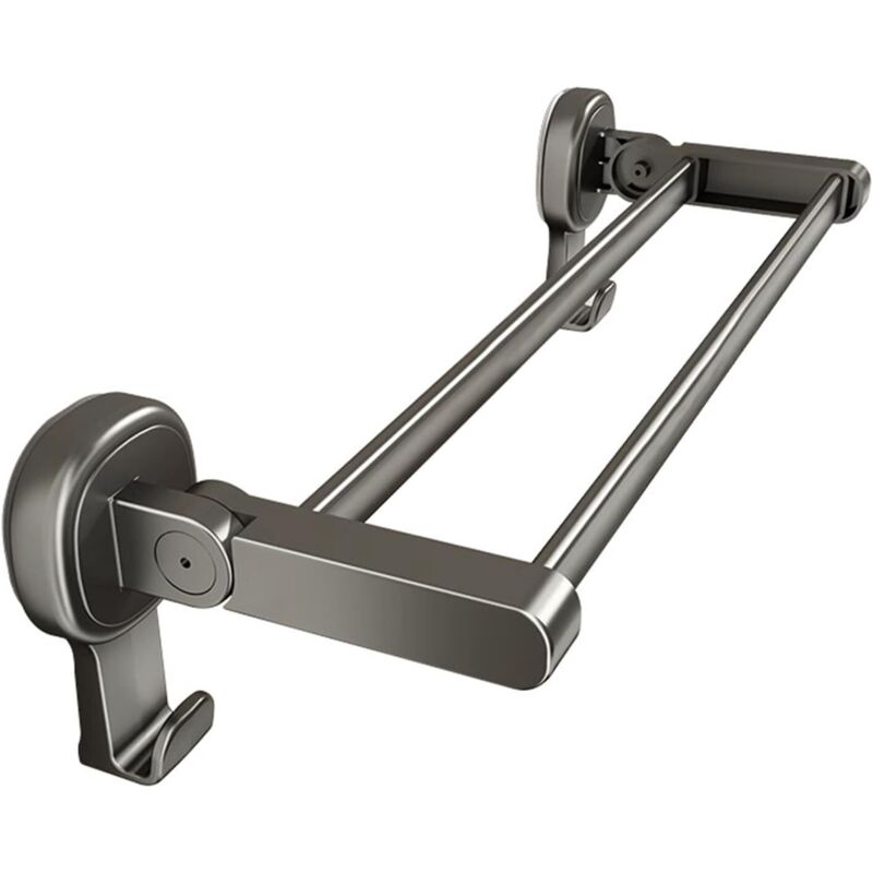 Stanzfreier Handtuchhalter zur Wandmontage, Doppelhandtuchhalter für Badezimmer, Badetuchhalter, mit Haken, für Badezimmer, Hotel, Küche, Balkon (50