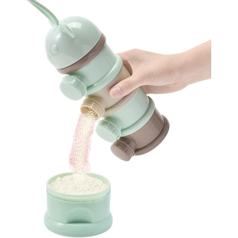 Stapelbarer 4-lagiger Milchpulverspender – tragbare Box für Babynahrung und Snacks, Behälter, platzsparend, hygienisch & praktisch