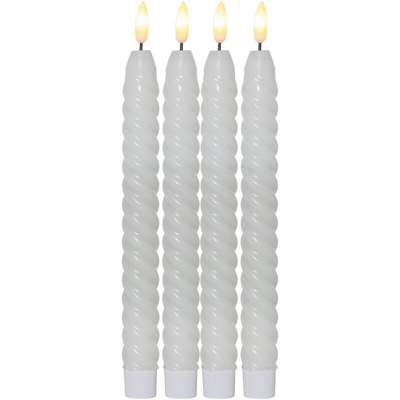 Star Trading - led Kerzen mit Timerfunktion led Stabkerzen weiß led Kerzen flackernde Flamme led Kerze mit Timer Kerzen Deko Stabkerzen gedreht