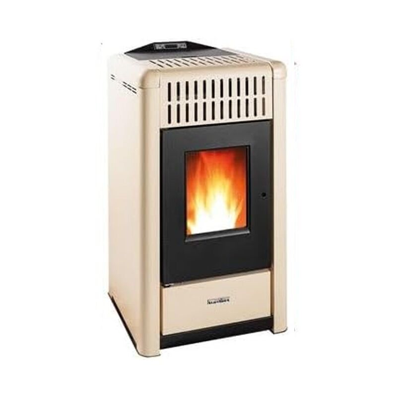 Starclima Tierra 10 kw Pelletofen. Überlegene Effizienz und Design mit beheizter Oberfläche, Erdfarbe
