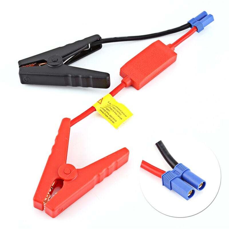 Starthilfekabel zum Anschluss der Autobatterie. Verhindert Rückladung.