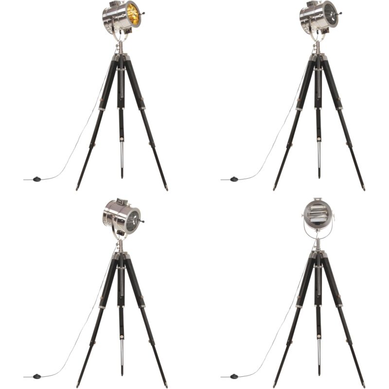 Stativlampe Mango Massivholz 165 cm - Retro Lampe - Stehlampe Wohnzimmer - Hollywood Lampe - Tischlampe - Designer Lampe - Home & Living