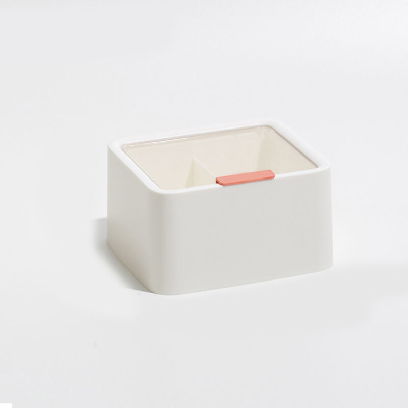 Staubdichte Kosmetikaufbewahrungsbox aus Kunststoff, doppelwandiger Make-up-Behälter mit Deckel für Make-up, Wattestäbchen und Zahnseide.