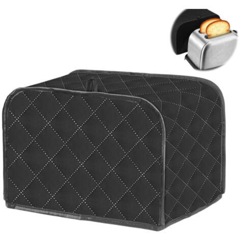 Staubdichte Toaster-Abdeckung für Küchengeräte aus maschinenwaschbarem Polyester, wasserdichte Brotmaschine (schwarz)