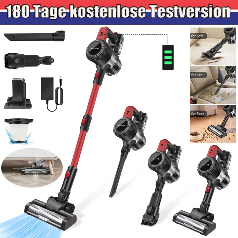 Dayplus - Staubsauger Hoover Akku 6IN1 mit Zubehör funktion Handstaubsauger kabellos hepa