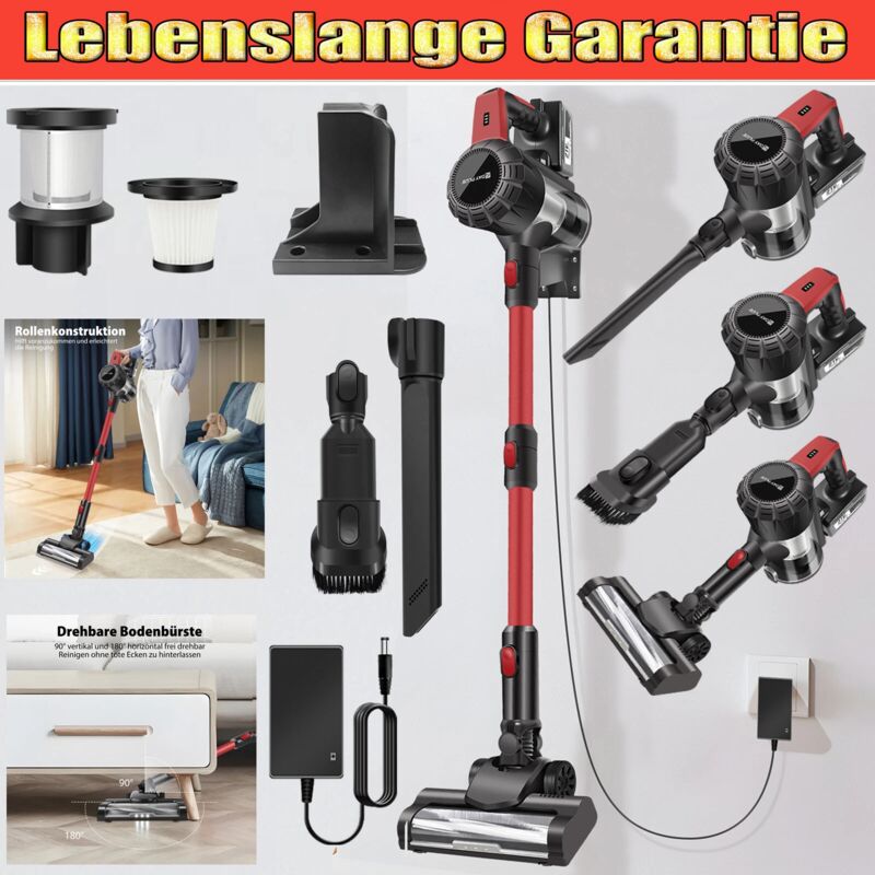 Dayplus - Staubsauger Hoover Akku 6IN1 mit Zubehör funktion Handstaubsauger kabellos hepa