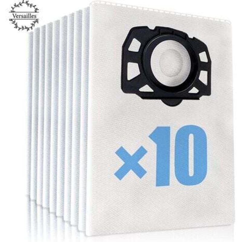 Staubsaugerbeutel, 10 Stück. Passend für Kärcher Staubsauger WD4, WD5, WD6, WD4 Premium und WD5 Premium. Auch passend für Kärcher Staubsauger MV4,