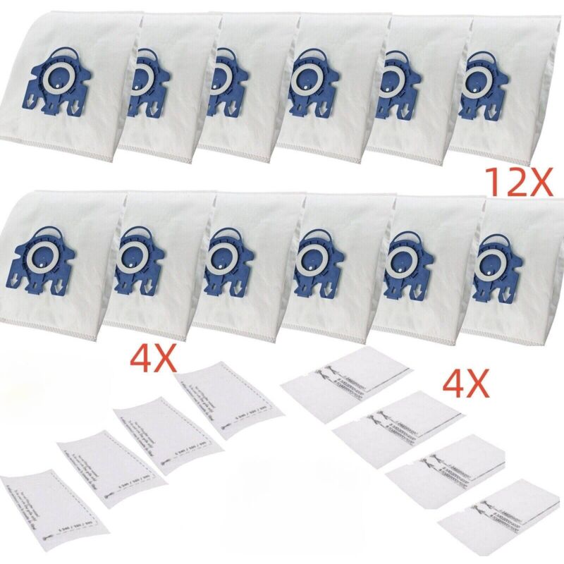 Staubsaugerbeutel 12 Staubbeutel + 8 Filter Für den Miele GN Hyclean 3D Efficiency Staubsauger