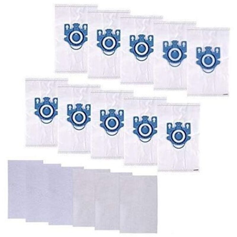 Staubsaugerbeutel für Miele gn, Miele Complete C3, Complete C2 und Classic C1 Staubsaugerbeutel, Miele Hyclean 3D Efficiency (10 Beutel + 6 Feilen)