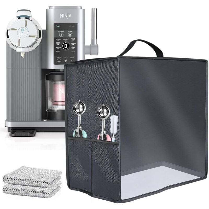 Staubschutzhülle für Eismaschine, sichtbare Staubschutzhülle mit klarem Fenster und Taschenschutz für Ninja-Eismaschine (NC701)