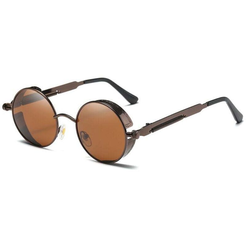 Steampunk-sonnenbrille Herren Zirkular Polarisierte Sonnenbrille Retro Retro Hippie Sonnenbrille Damen Metallrahmen