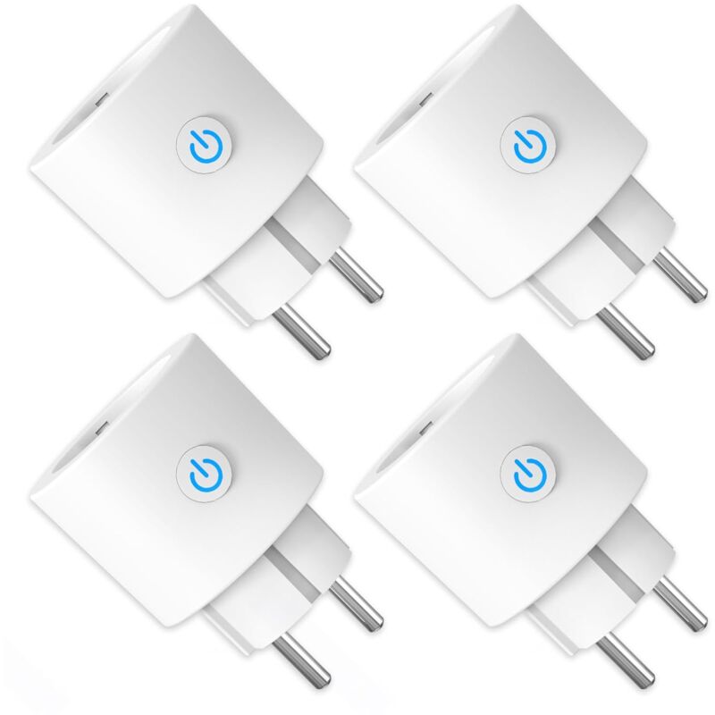 Steckdose wlan mit Strommessung 16A antela Smart Steckdose kompatibel mit Google Home, Stromverbrauch Messen, Smart Life app, 2,4GHz, 4 PCs