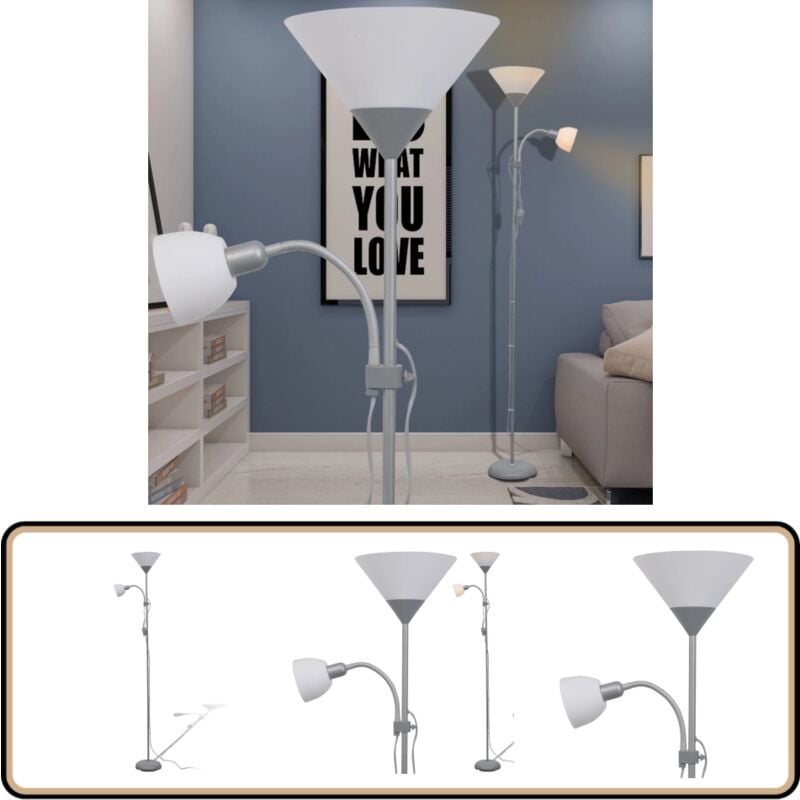 Stehlampe Grau - Stehlampe - Moderne Beleuchtung - Wohnzimmer Dekoration - led Stehlampe - Leselampe