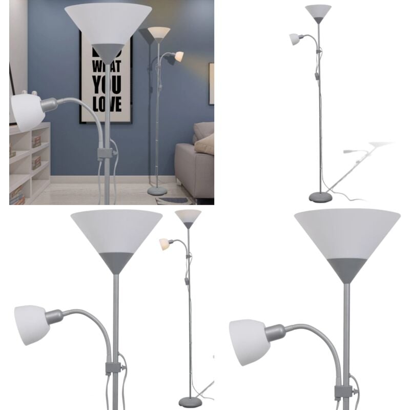 Stehlampe Grau - Stehlampe - Moderne Beleuchtung - Wohnzimmer Dekoration - led Stehlampe - Leselampe - Home & Living