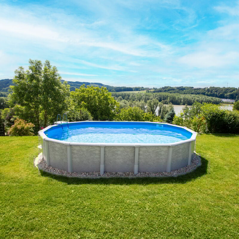 Steinbach Stahlwand Swimming Pool Set 'Grande oval', 732 x 366 x 135 cm, ohne Zubehörset