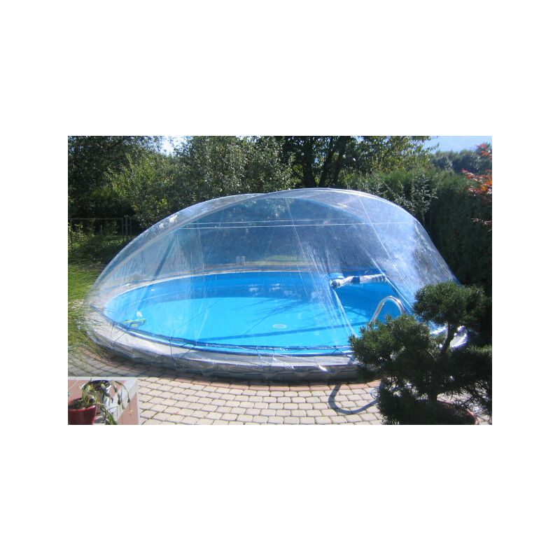 Swimming Pool Überdachung 'Cabrio Dom', transparent, für ø 350 - 360 cm - Steinbach