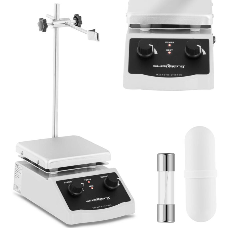 Steinberg Systems - Magnetrührer Heizplatte Labor Rührgerät Labormischer 12 x 12 cm 2.000 U/min