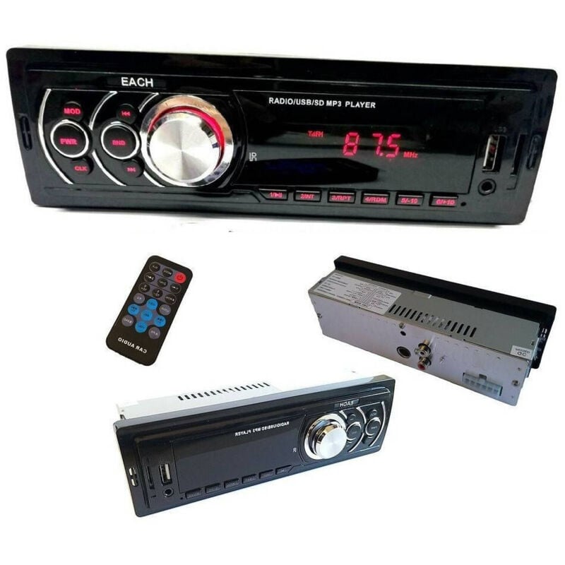 Trade Shop Traesio - Trade Shop - autoradio 250W aux MP3 usb sd fm radio microsd-steckplatz EACH-625 -