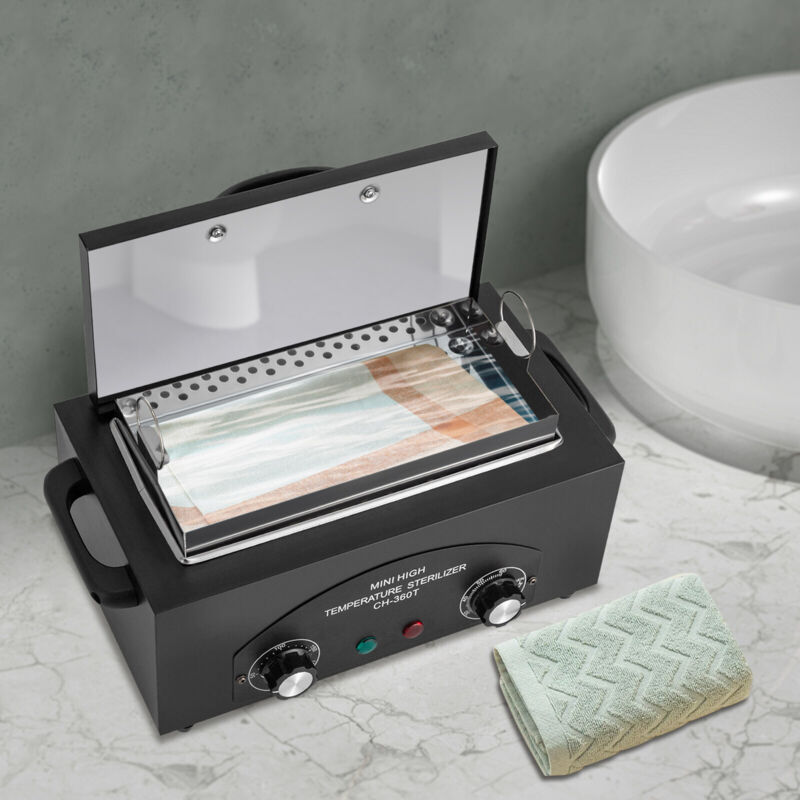 Sterilisator Hochtemperatur-Sterilisator-Nagel-Werkzeug-Sterilisator mit Timer für Kosmetik, Fusspflegestudios, Friseursalon (Weiß)