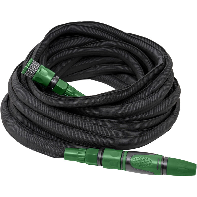 Flexibler Gartenschlauch Premium 15m bis 30m, Universeller Gartenschlauch, ausgestattet mit Komfort-Mullti-Jet-Spritzpistole - Stier