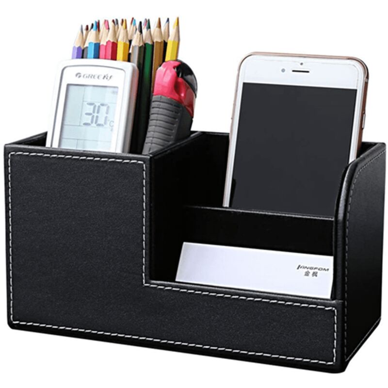 Stiftehalter, Schreibtisch-Organizer aus PU-Leder, Aufbewahrungsbox für Bürobedarf, Organizer für Büroartikel, Visitenkartenhalter, Geschenkidee für