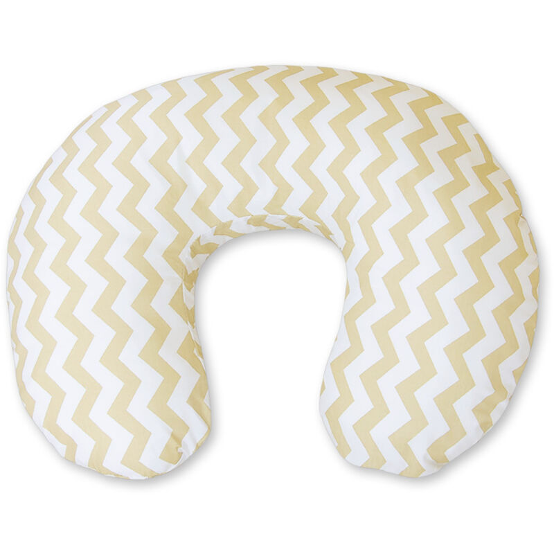 Stillkissen in Bohnenform, abnehmbar - beige Chevron