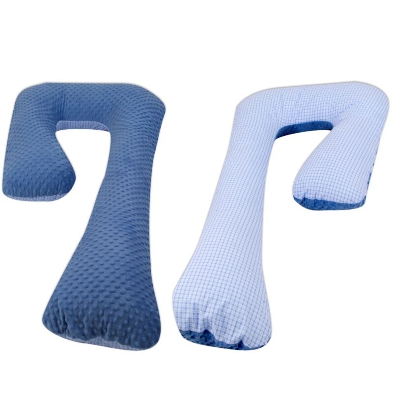 Viking Choice - Stillkissen - Seitenschläferkissen - Nerzstoff+Baumwolle - Form '7' - rosa kariert - rot