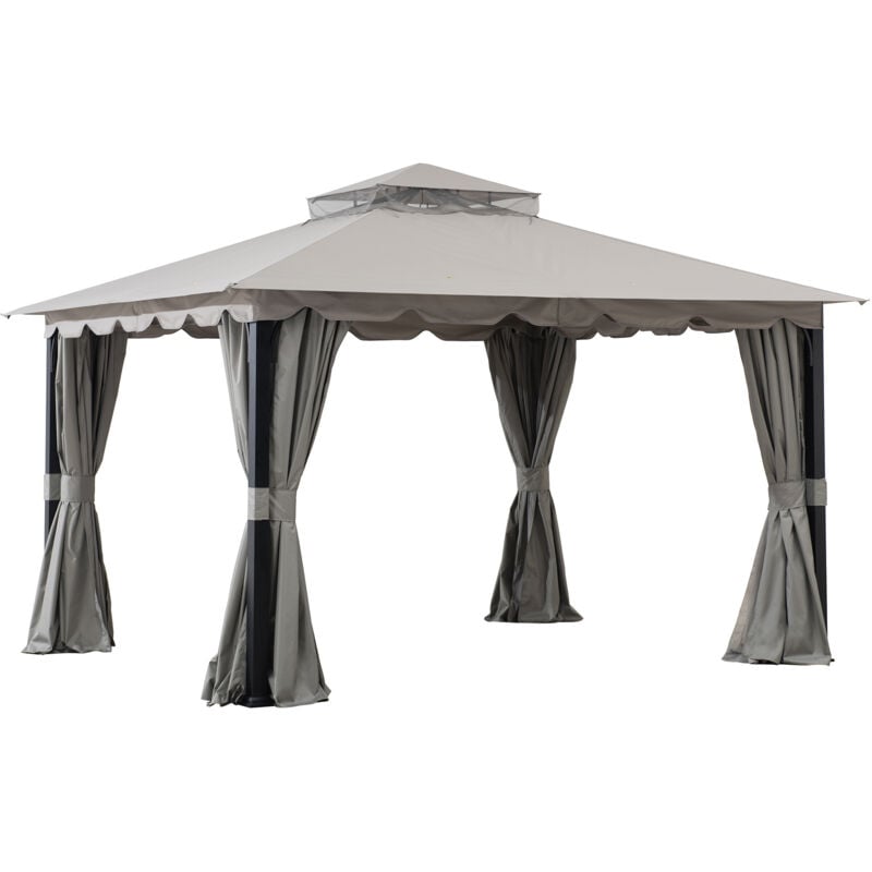 Stoff Pavillion stoj in Grau - 336cm x 402cm